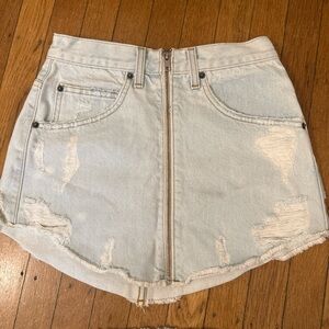 Carmar Distressed Light Blue Mini Skirt